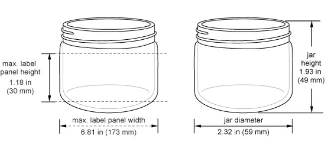 Double Wall White Straight Sided Jar - 2oz