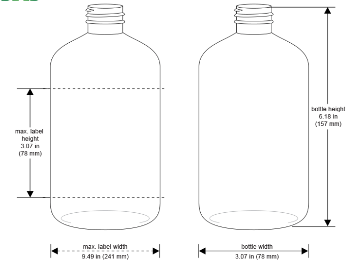 Boston Round Clear PET Bottle - 16oz